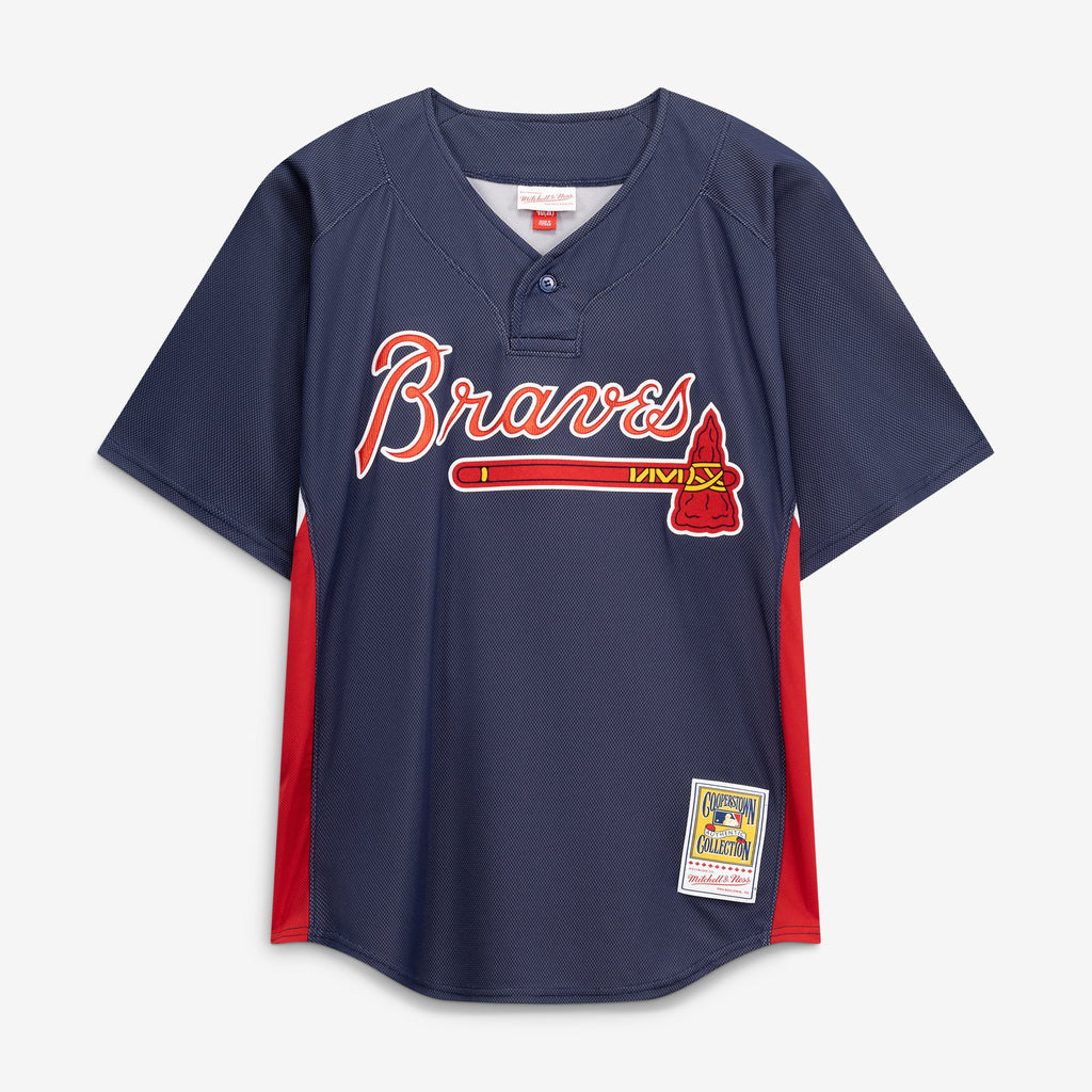 Atlanta Braves Chipper Jones Mitchell & Ness Navy Authentic Batting Practice Jersey