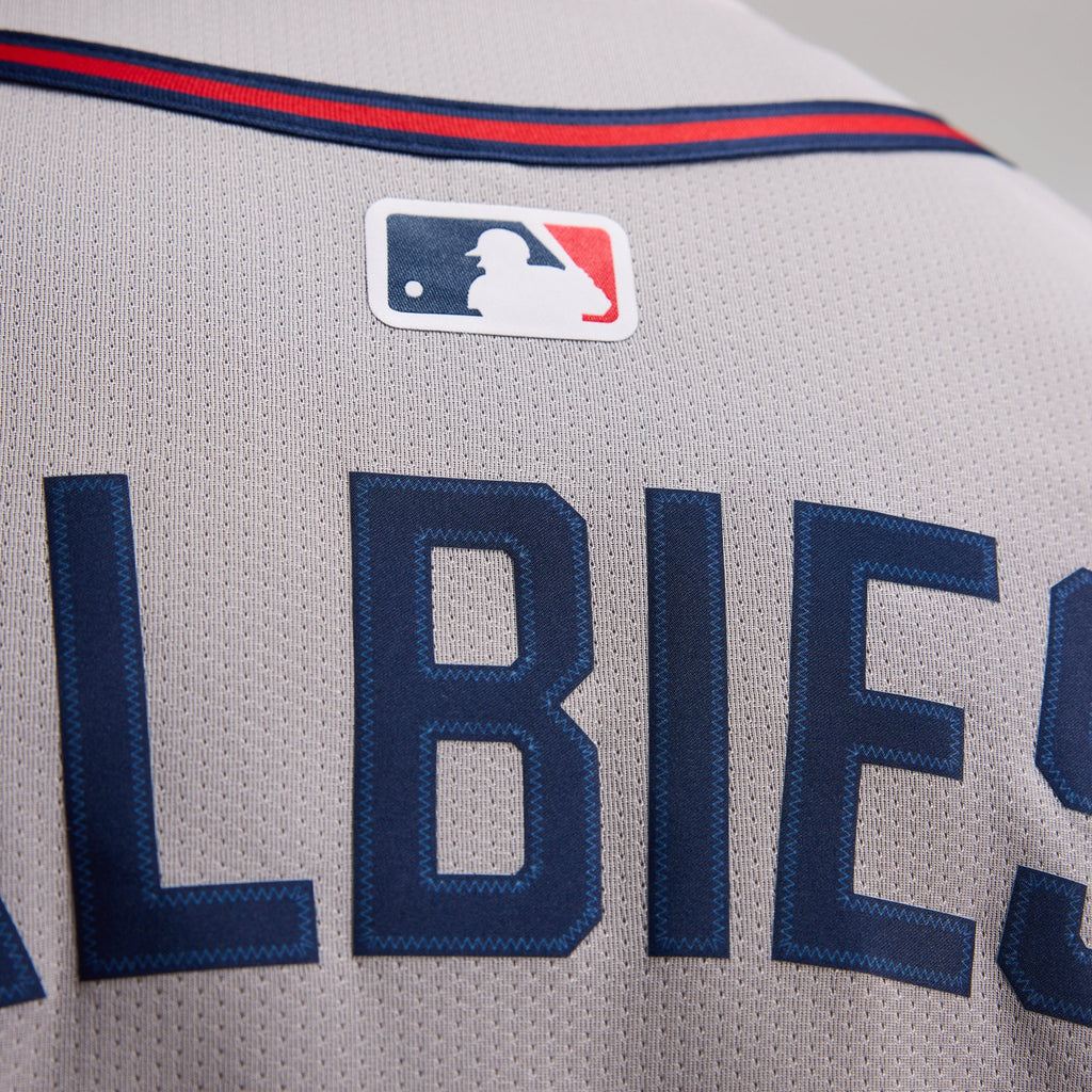 Atlanta Braves Ozzie Albies Nike Gray Road Limited Player Jersey