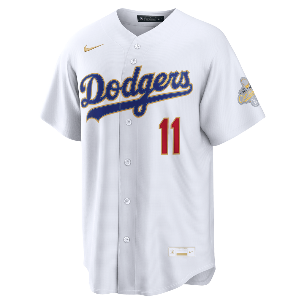 Los Angeles Dodgers Roki Sasaki Nike White 2026 Gold Collection Kanji Stadium Jersey
