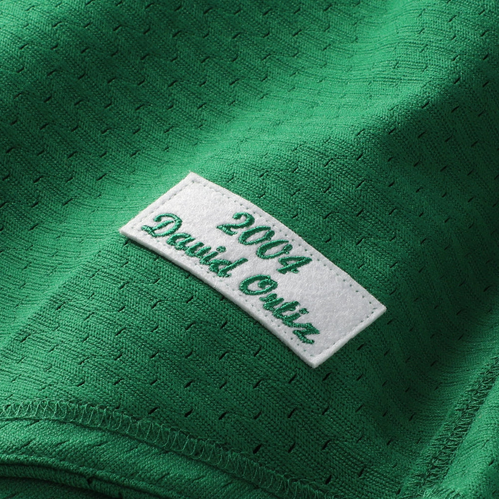 Boston Red Sox David Ortiz Mitchell & Ness Kelly Green Big & Tall Cooperstown Collection Mesh Batting Practice Jersey