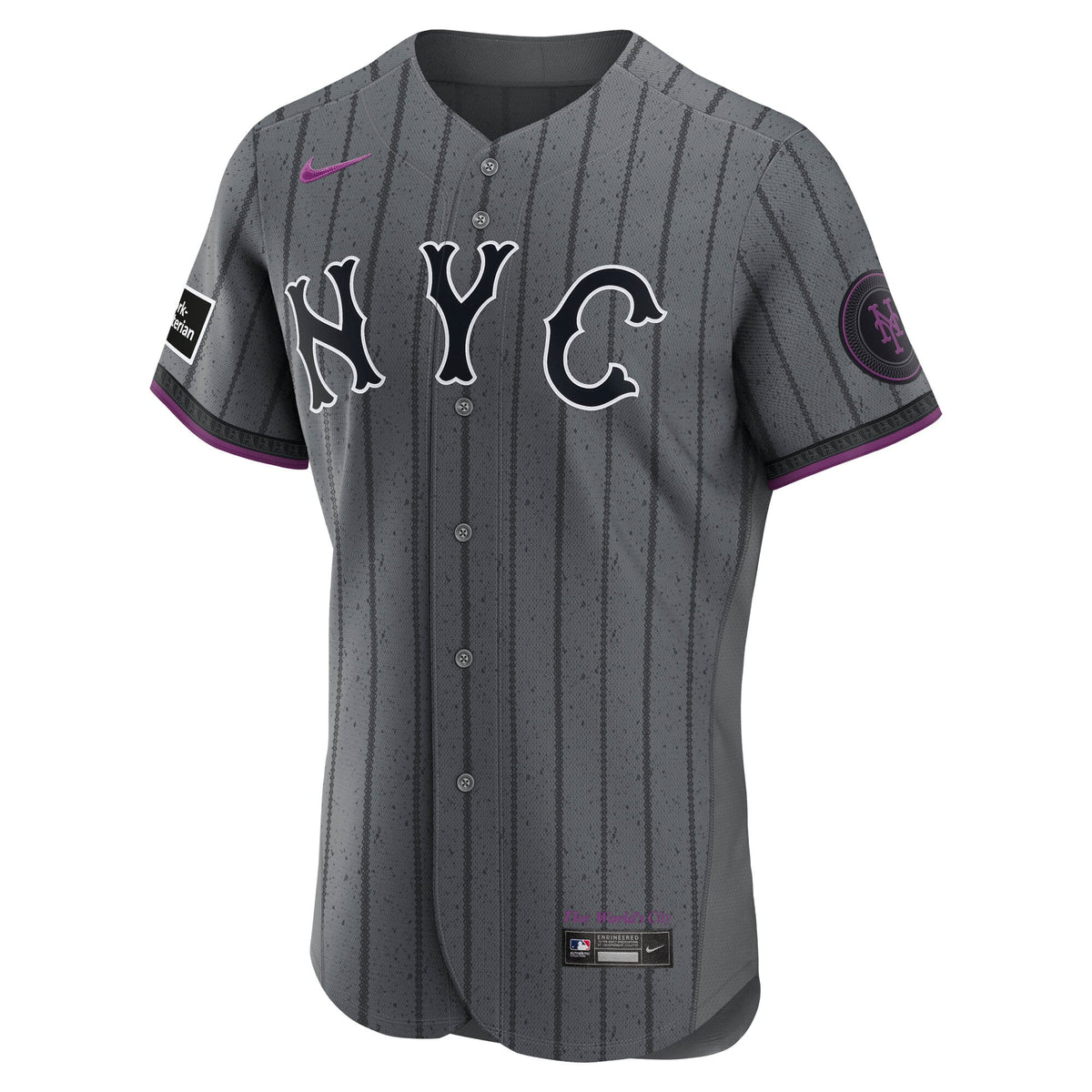 New York Mets Francisco Lindor Nike Gray City Connect Authentic Sponsor Patch Jersey