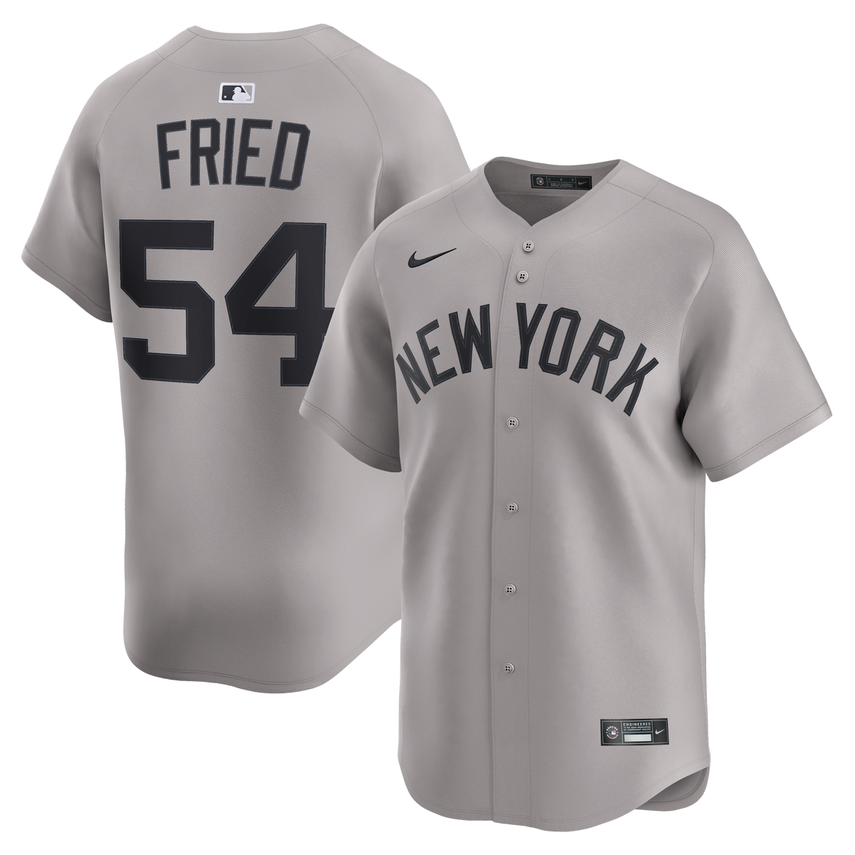 New York Yankees Max Fried Nike Gray Road Limited Player Jersey