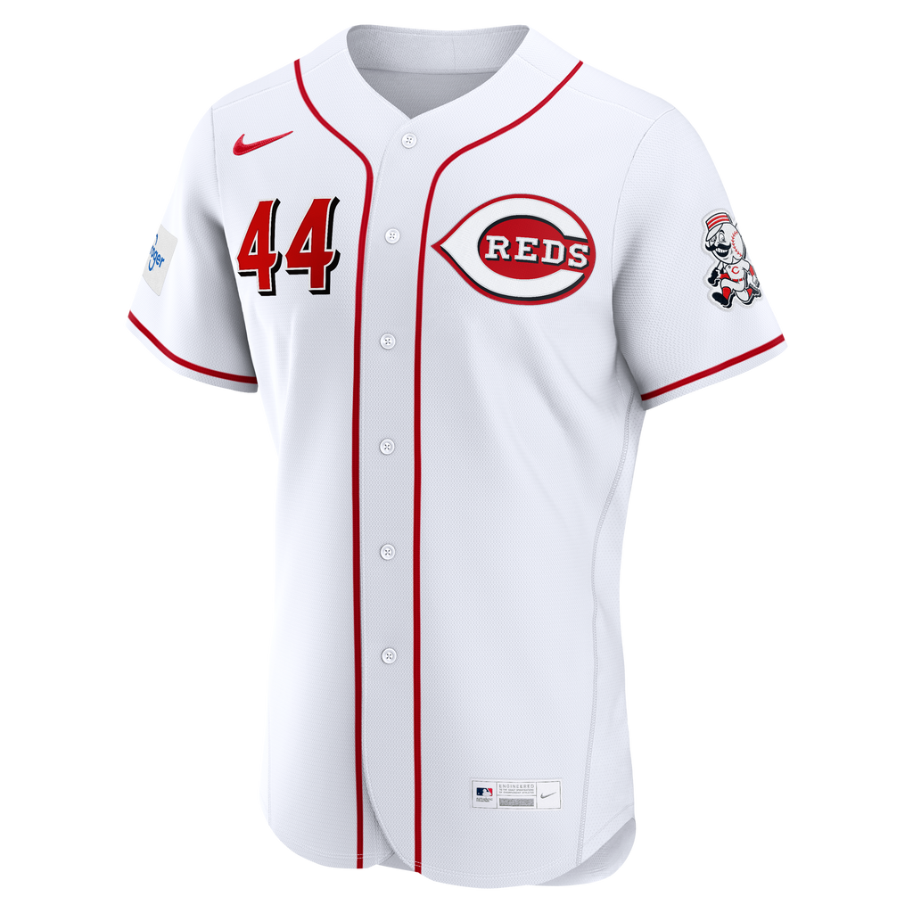 Cincinnati Reds Elly De La Cruz Nike White Home Authentic Sponsor Patch Jersey