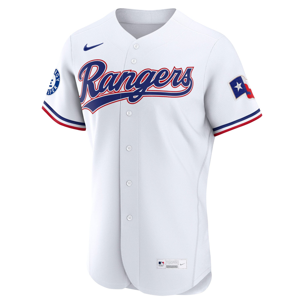Texas Rangers Nike White Home Sponsor Patch Authentic Jersey