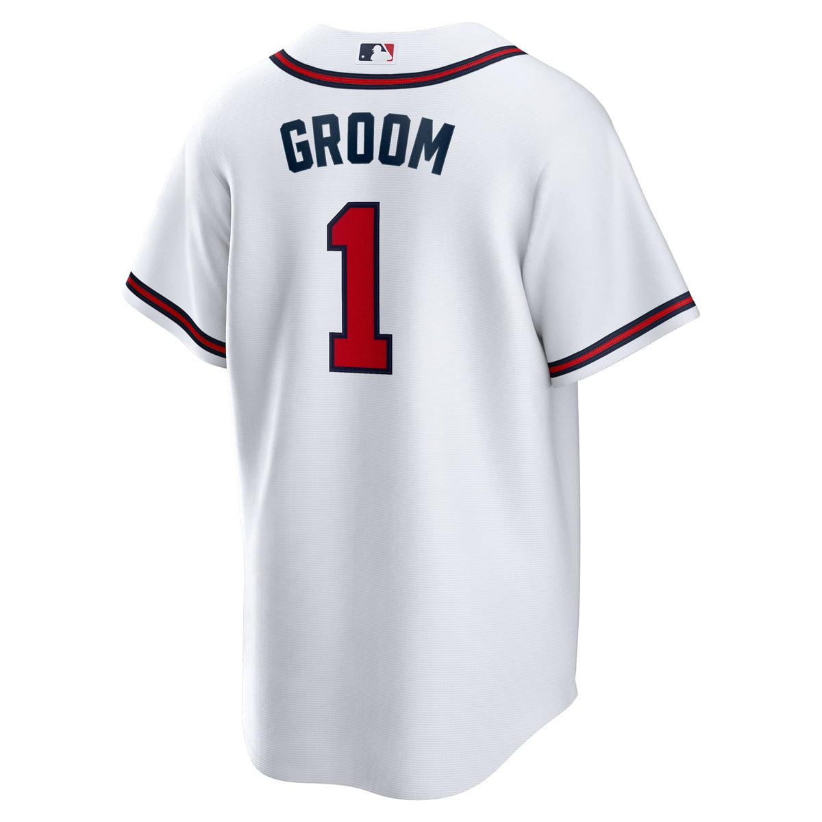Atlanta Braves Nike White #1 Groom Home Replica Jersey