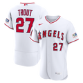Los Angeles Angels Mike Trout Nike White Home Authentic Sponsor Patch Jersey