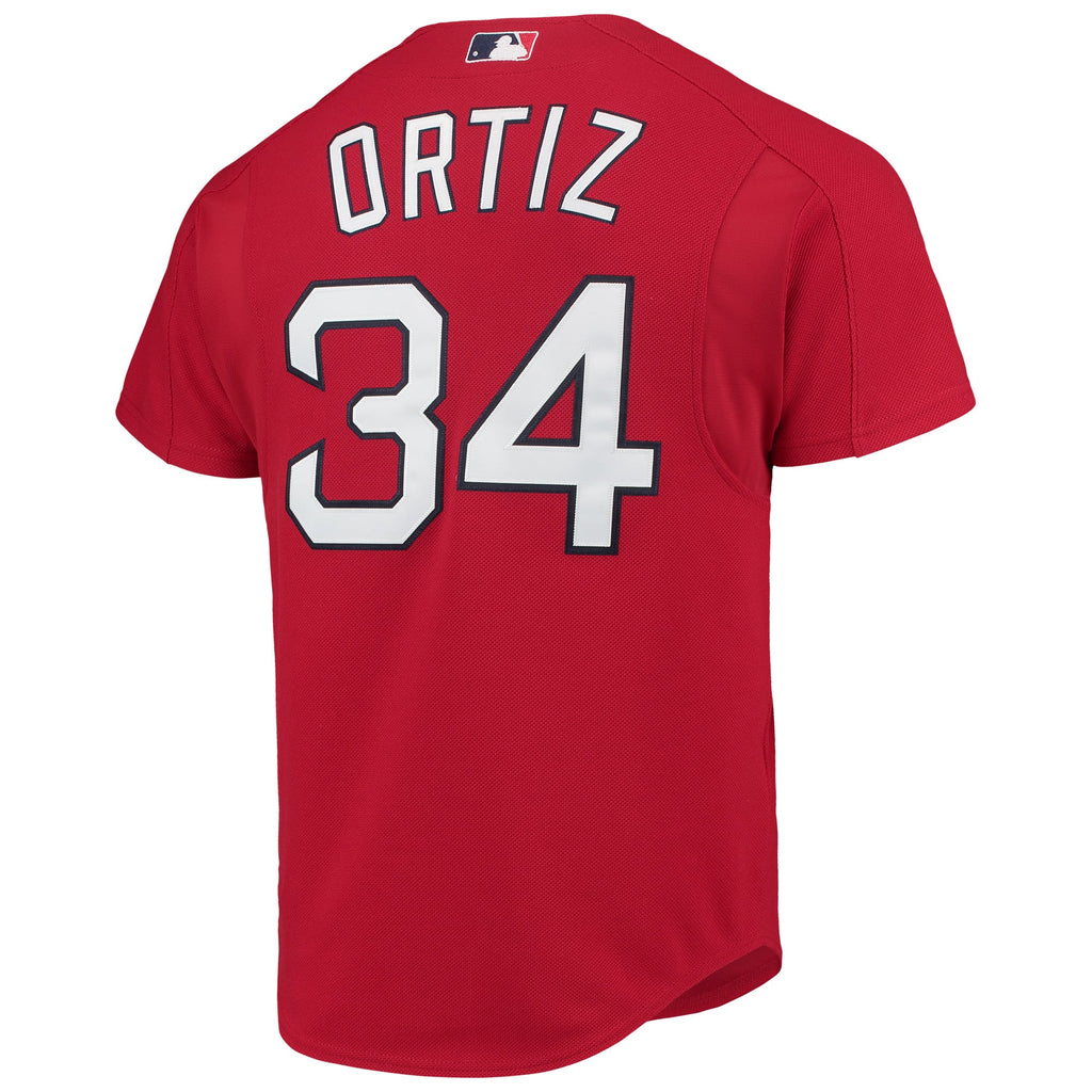 Boston Red Sox David Ortiz Mitchell & Ness Red Cooperstown Collection Mesh Batting Practice Button-Up Jersey