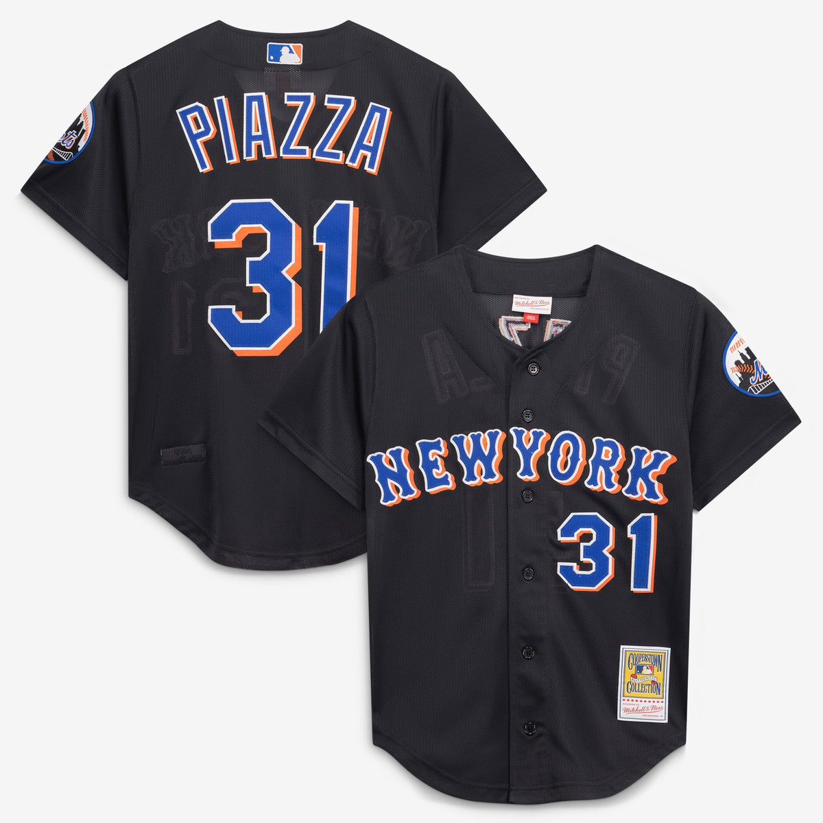 New York Mets Mike Piazza Mitchell & Ness Black Cooperstown Collection 2000 Batting Practice Jersey