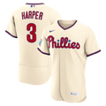 Philadelphia Phillies Bryce Harper Nike Cream Alternate Authentic Sponsor Patch Jersey
