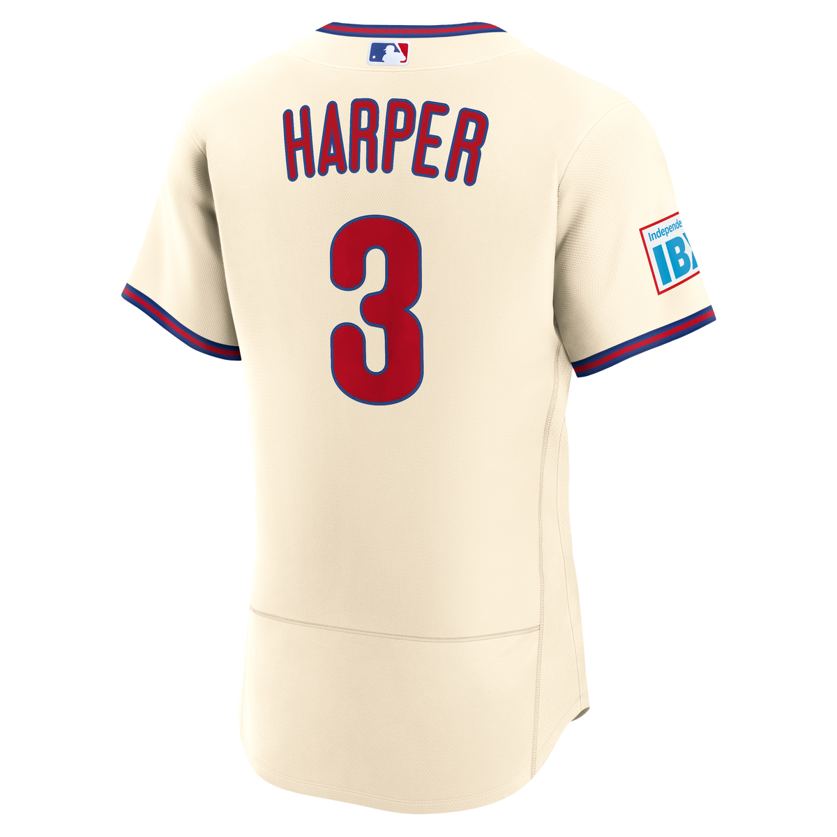 Philadelphia Phillies Bryce Harper Nike Cream Alternate Authentic Sponsor Patch Jersey
