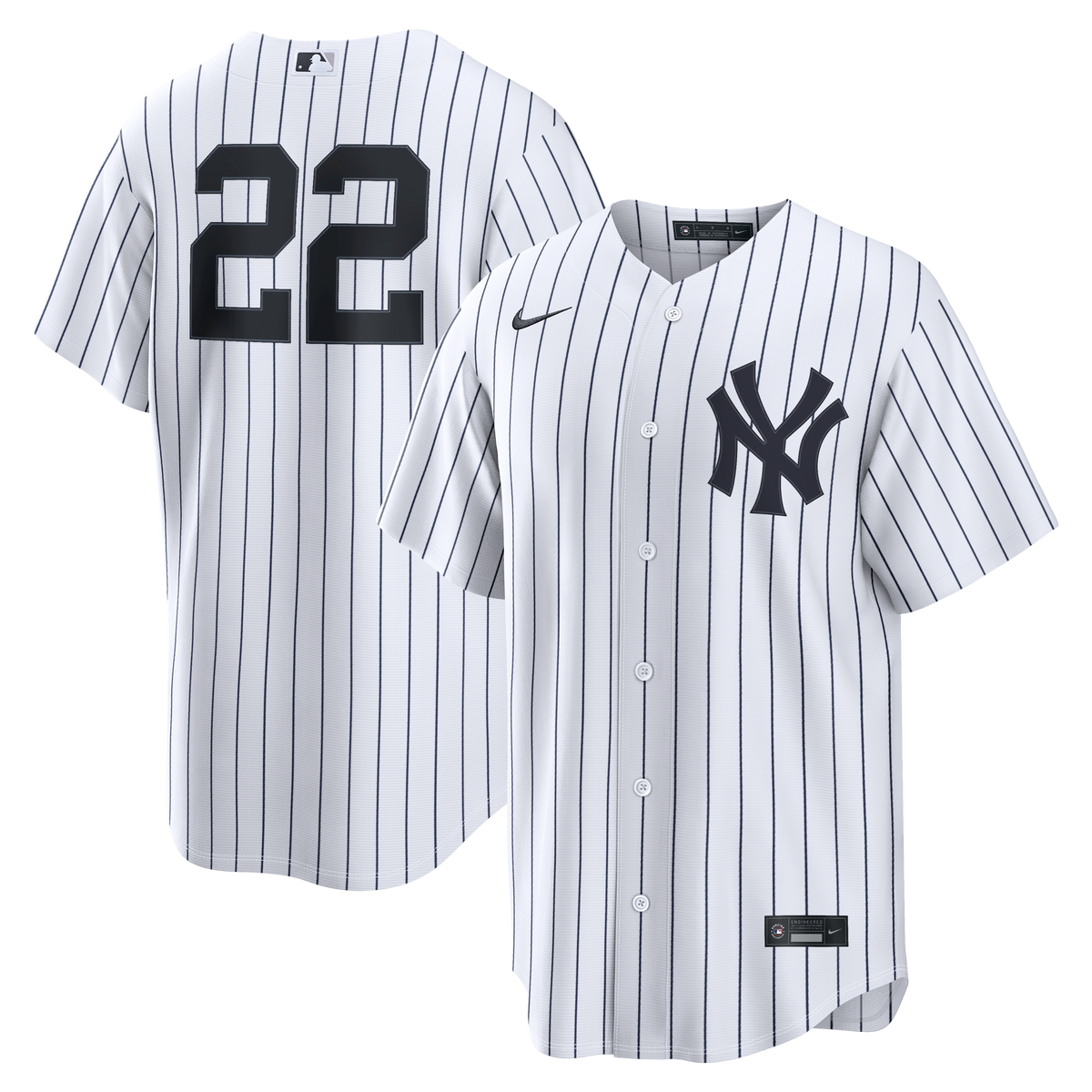 New York Yankees Ben Rice Nike White Home Replica Jersey