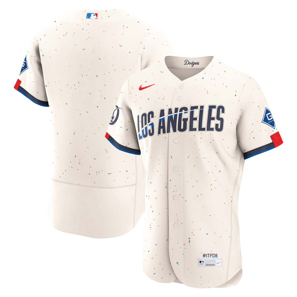 Los Angeles Dodgers Nike Cream City Connect Authentic Sponsor Patch Jersey