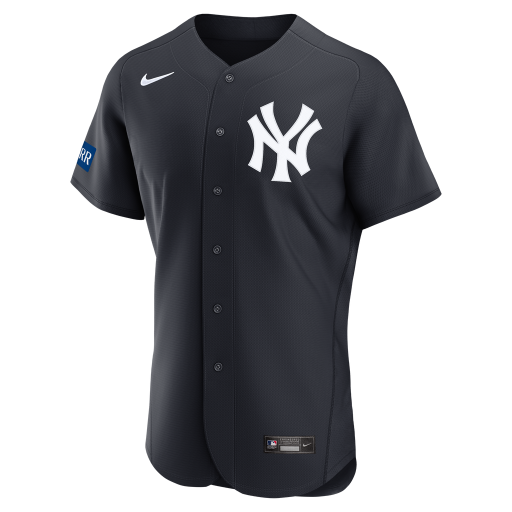 New York Yankees Aaron Judge Nike White Home Authentic Sponsor Patch Jersey