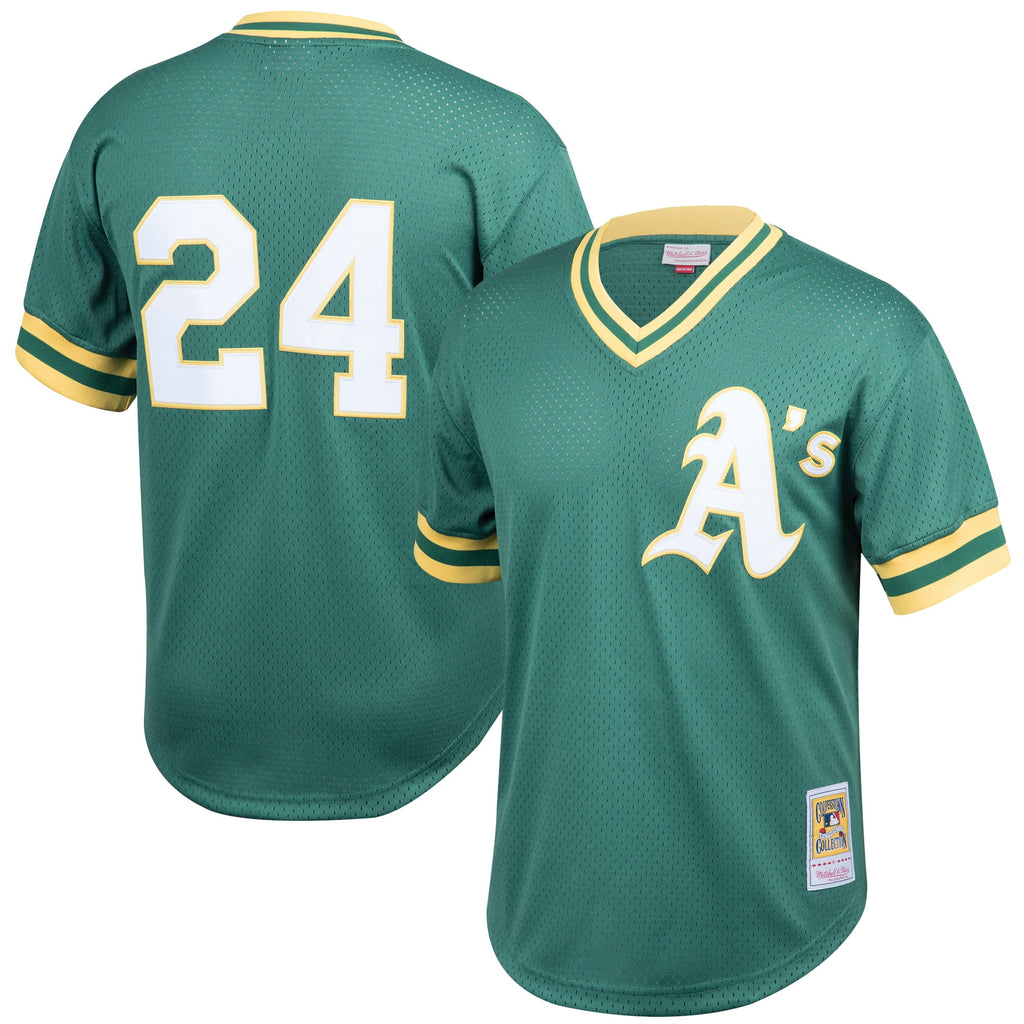 Athletics Rickey Henderson Mitchell & Ness Green Cooperstown Collection Big & Tall Mesh Batting Practice Jersey