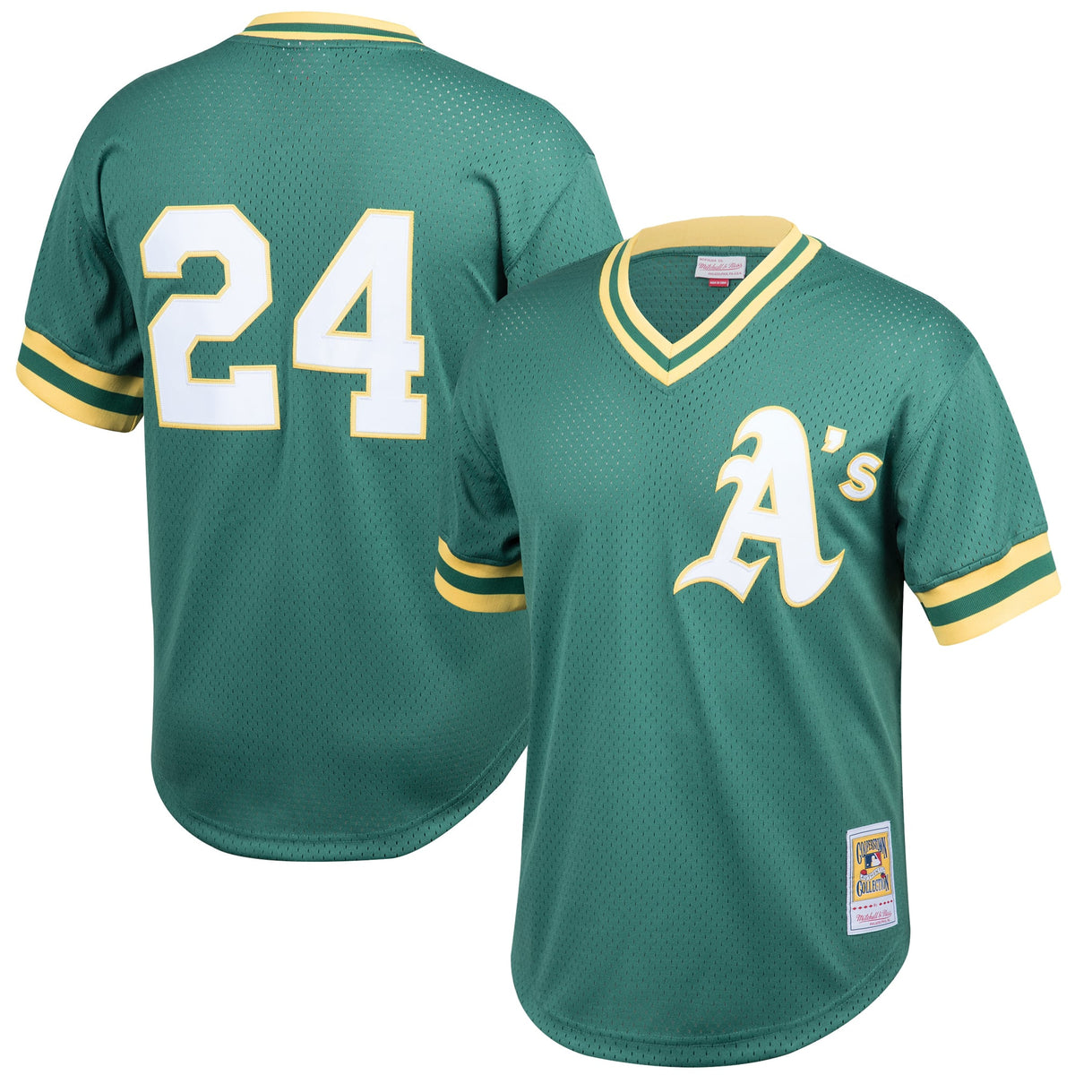 Athletics Rickey Henderson Mitchell & Ness Green Cooperstown Collection Big & Tall Mesh Batting Practice Jersey