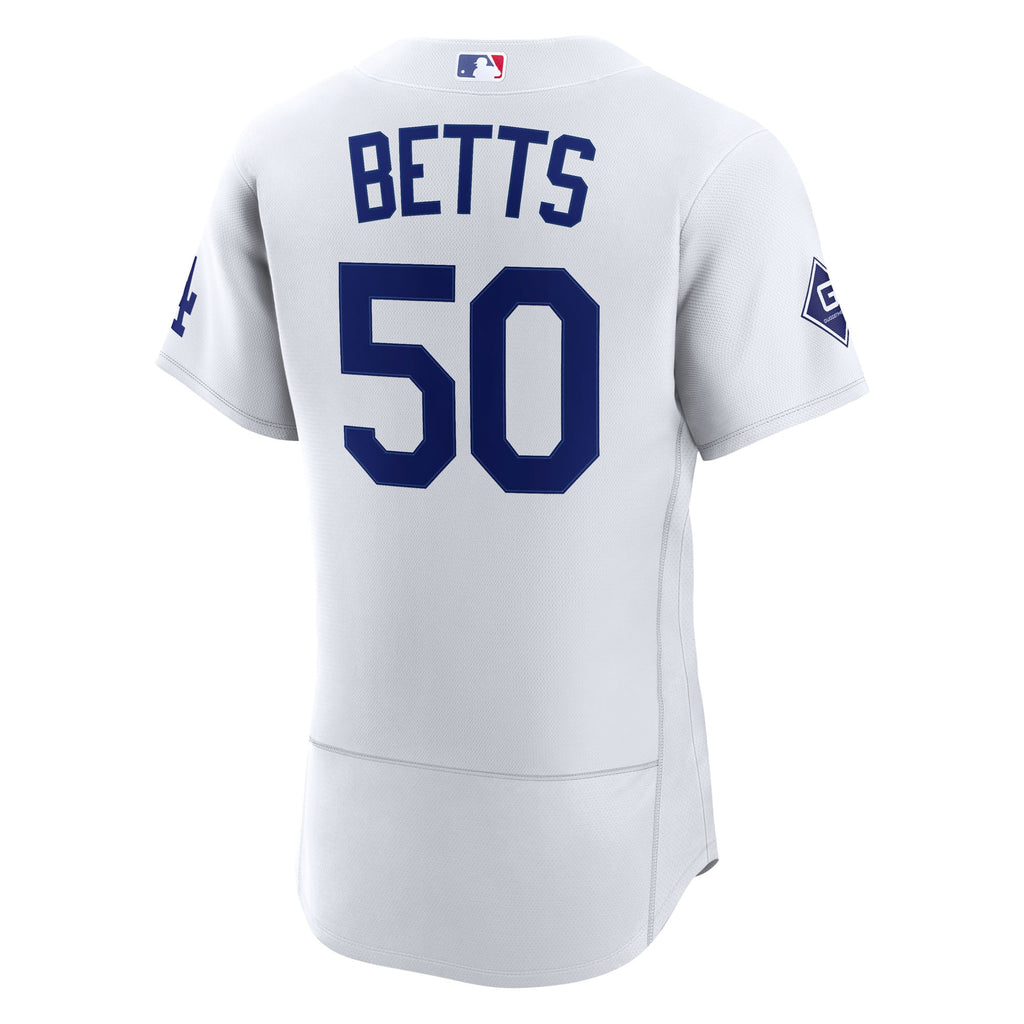 Los Angeles Dodgers Mookie Betts Nike White Home Authentic Sponsor Patch Jersey