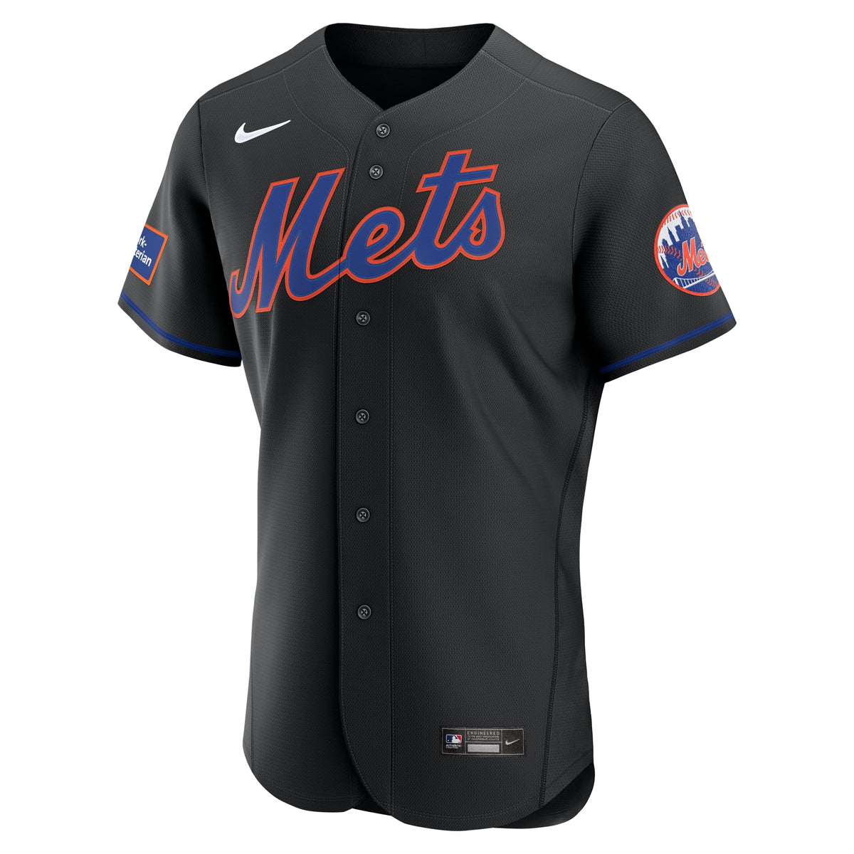 New York Mets Nike White Home Sponsor Patch Authentic Jersey