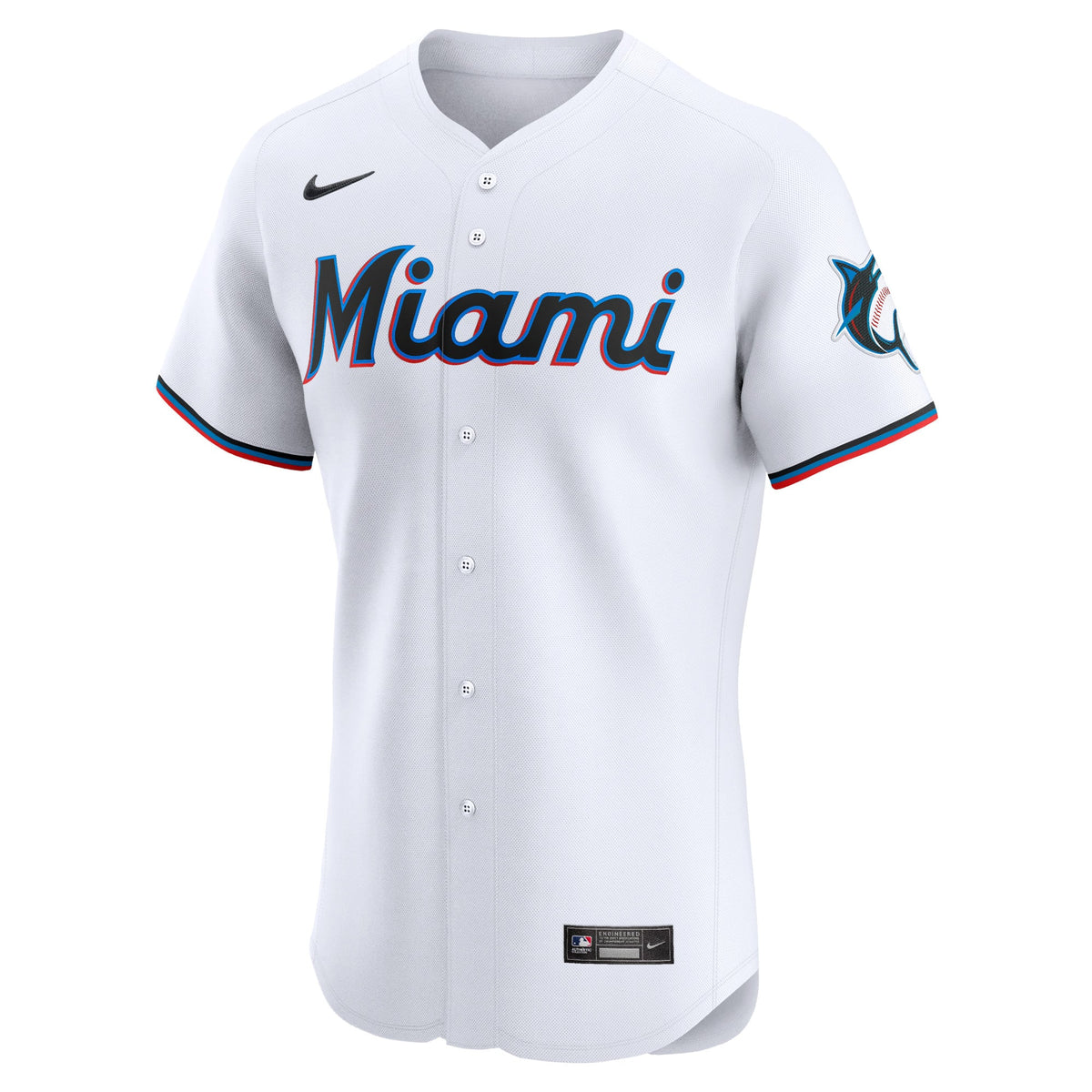 Miami Marlins Eury Perez Nike White Home Elite Player Jersey