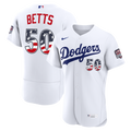 Fourth of July Los Angeles Dodgers Mookie Betts Nike White USA 250 Authentic Jersey