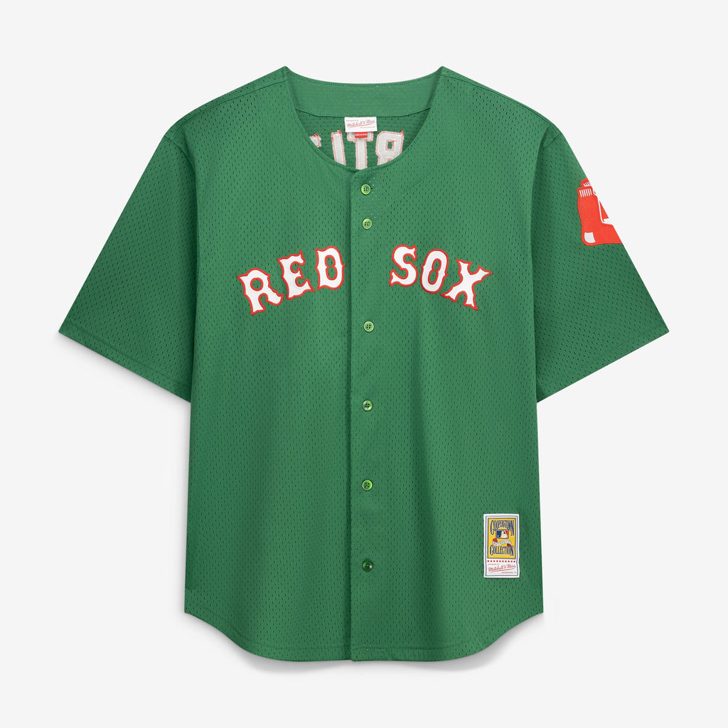 Boston Red Sox David Ortiz Mitchell & Ness Kelly Green Big & Tall Cooperstown Collection Mesh Batting Practice Jersey