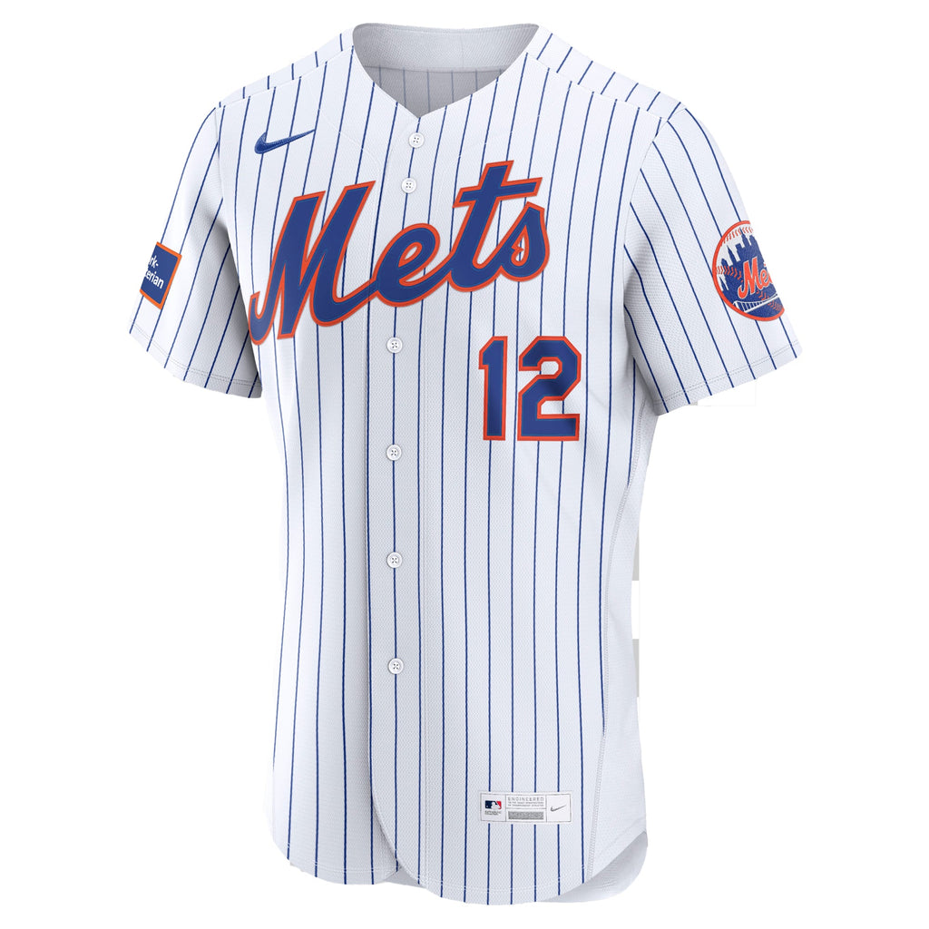 New York Mets Francisco Lindor Nike Black Alternate Authentic Sponsor Patch Jersey