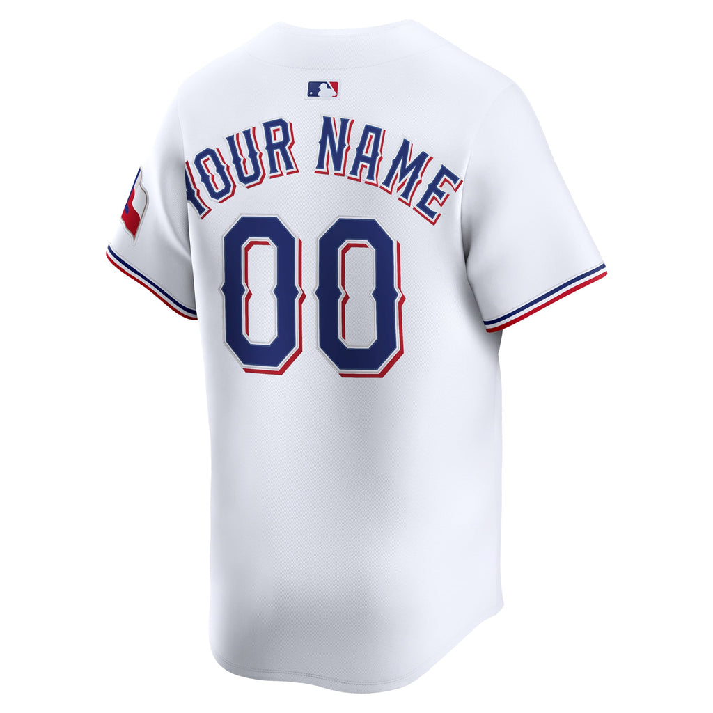 Texas Rangers Nike White Home Limited Custom Jersey