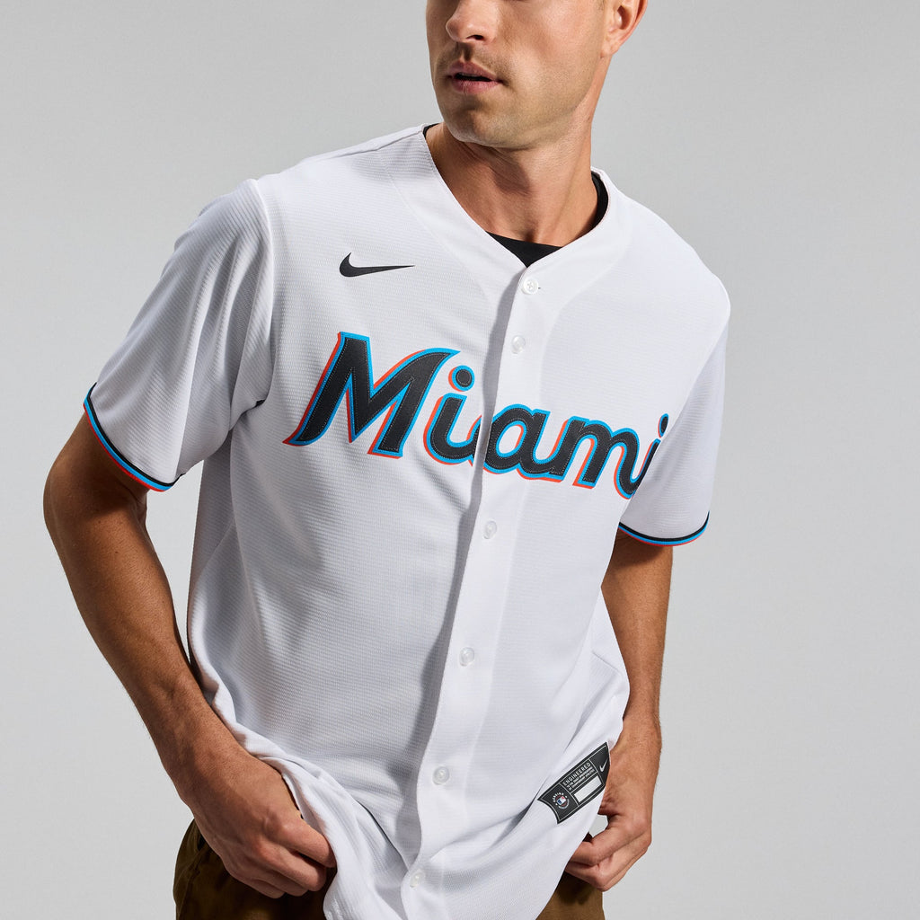 Miami Marlins Nike White Home Replica Team Jersey