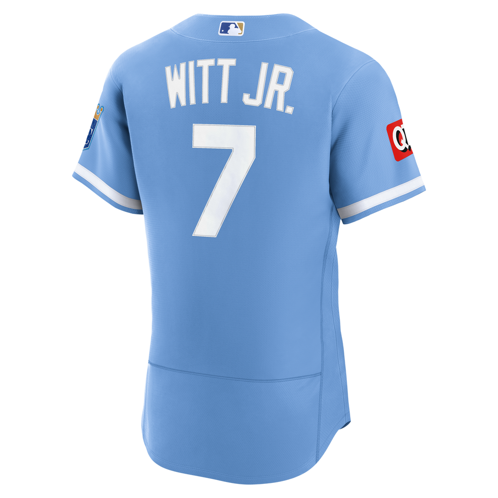 Kansas City Royals Bobby Witt Jr. Nike White Home Authentic Sponsor Patch Jersey