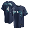 Seattle Mariners Colt Emerson Nike Navy Road 50th Season Anniversary Patch Stadium Jersey