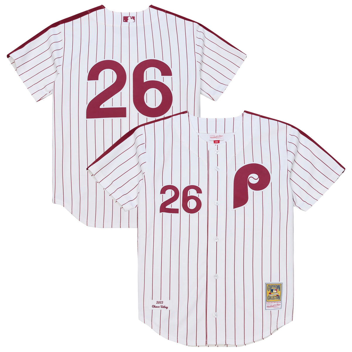 Philadelphia Phillies Chase Utley Mitchell & Ness White 2003 Cooperstown Collection Authentic Jersey