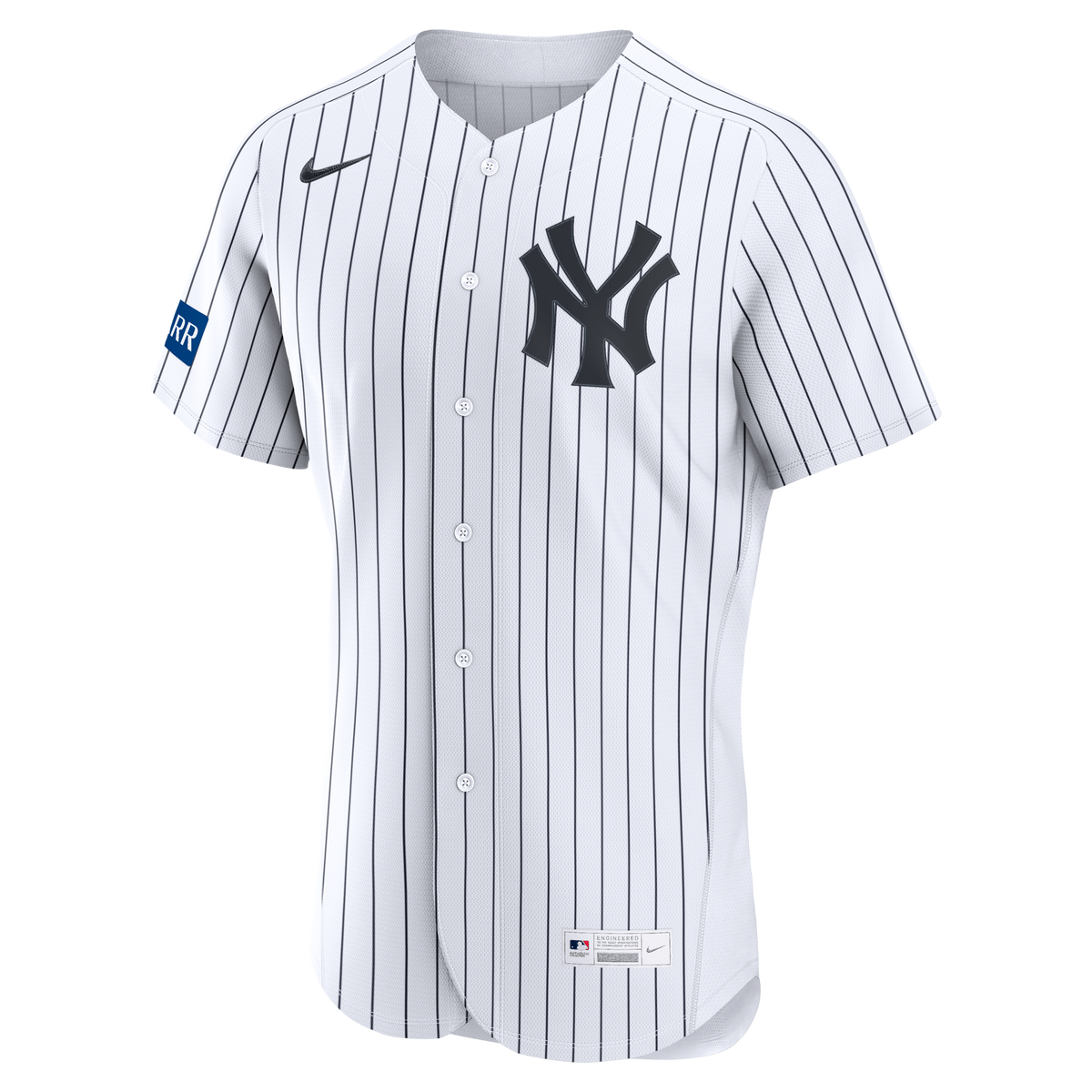 New York Yankees Nike White Home Sponsor Patch Authentic Jersey