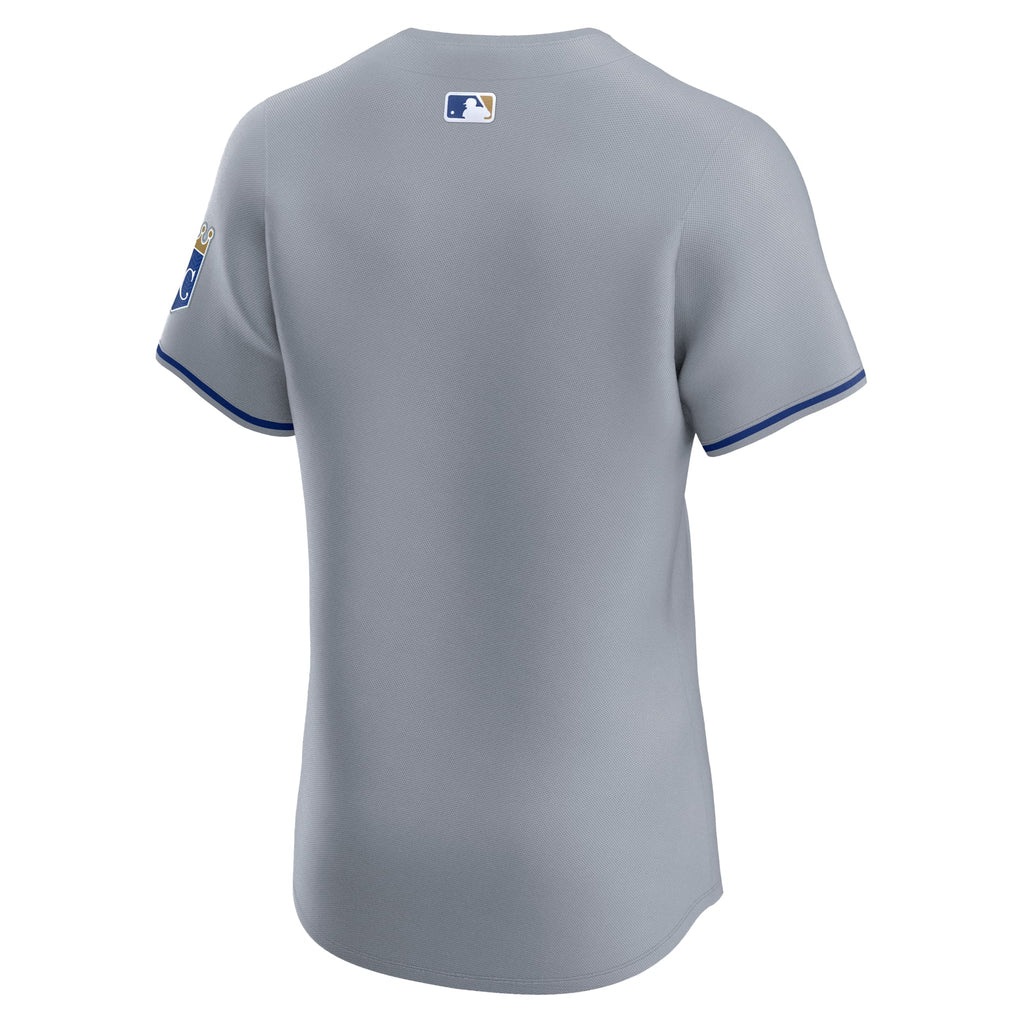 Kansas City Royals Nike Gray Road Vapor Premier Elite Patch Jersey