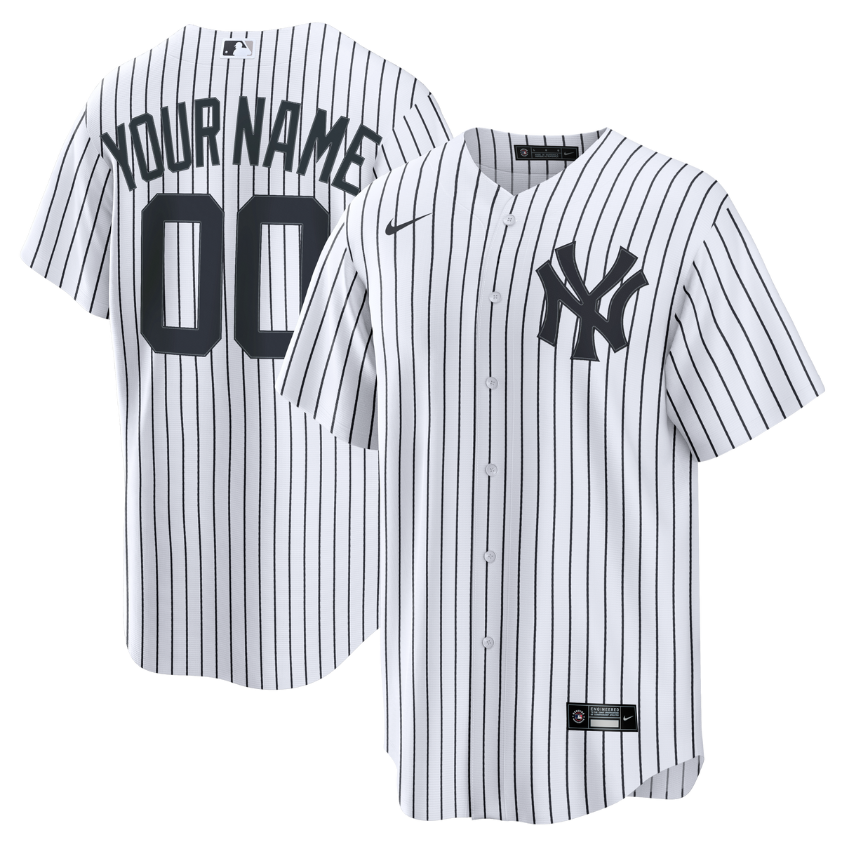 New York Yankees Nike White Home Stadium Custom Jersey