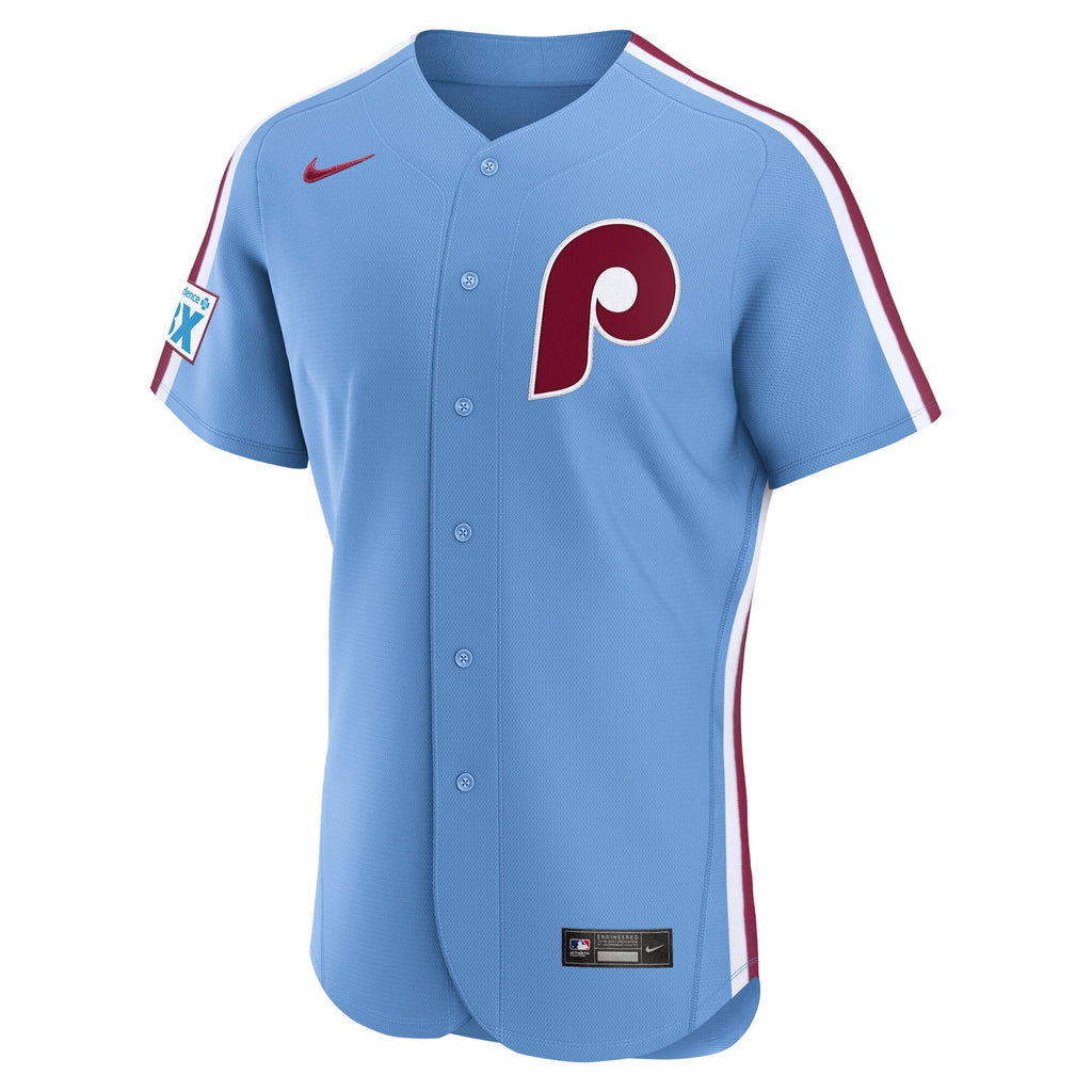 Philadelphia Phillies Nike White Home Sponsor Patch Authentic Jersey