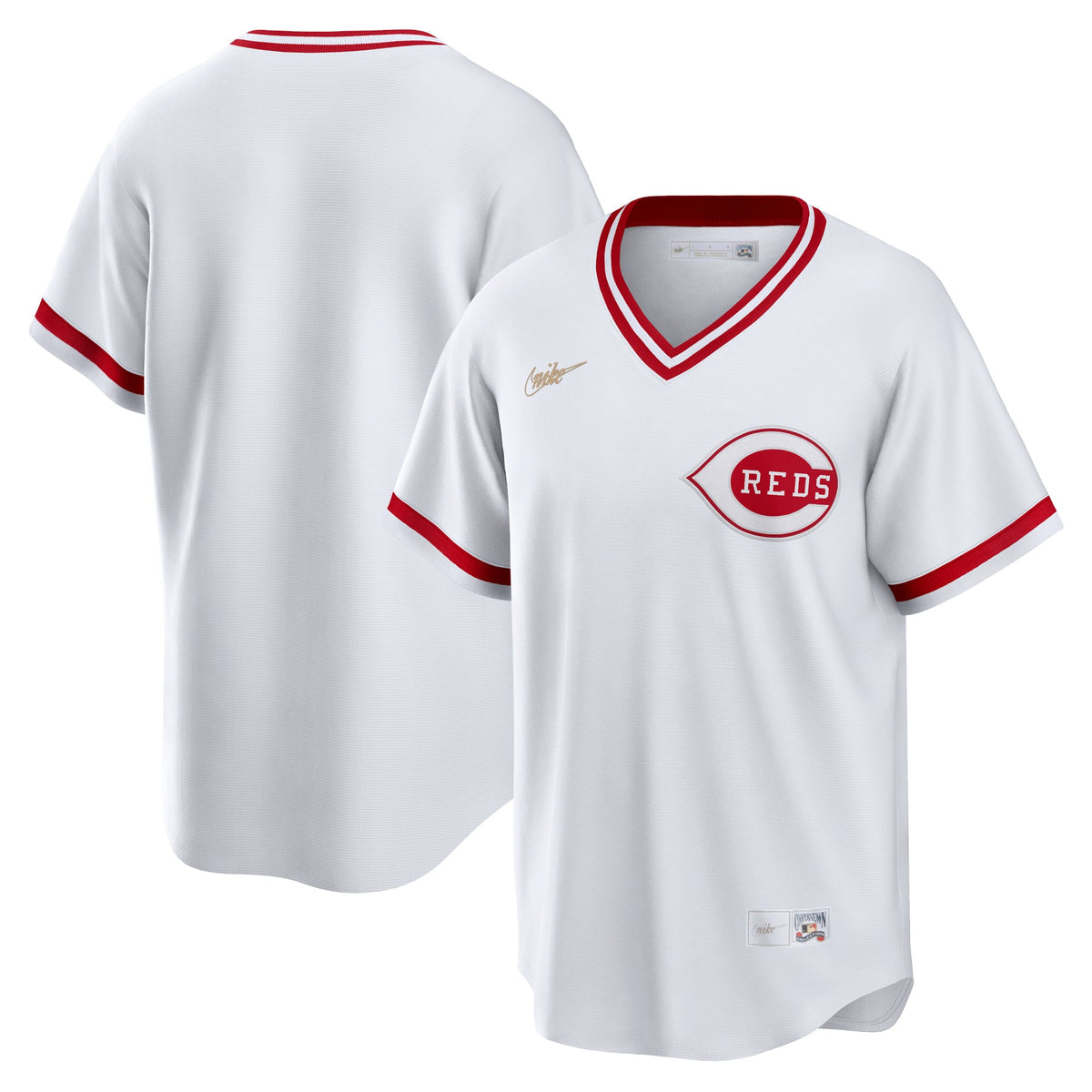 Cincinnati Reds Nike White Home Cooperstown Collection Team Jersey