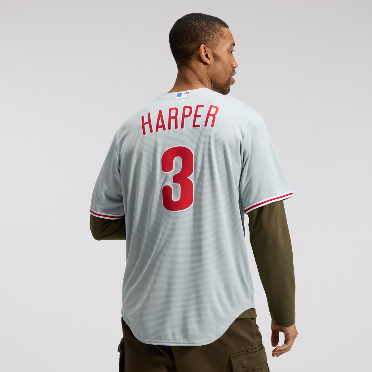 Philadelphia Phillies Bryce Harper Nike Gray Road Replica Jersey