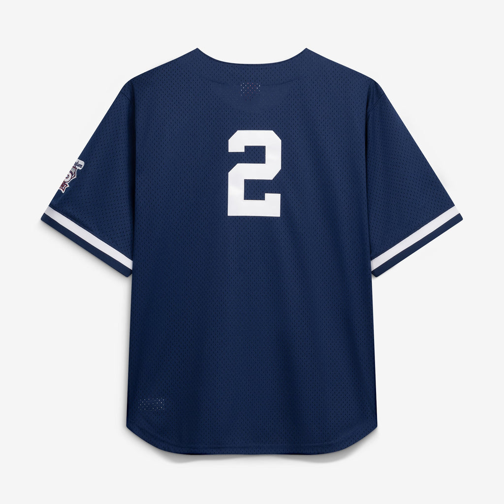 New York Yankees Derek Jeter Mitchell & Ness Navy Cooperstown Collection Mesh Batting Practice Button-Up Jersey