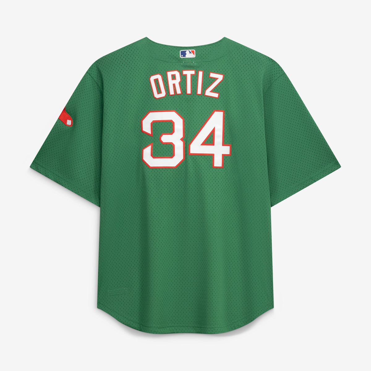 Boston Red Sox David Ortiz Mitchell & Ness Kelly Green Big & Tall Cooperstown Collection Mesh Batting Practice Jersey