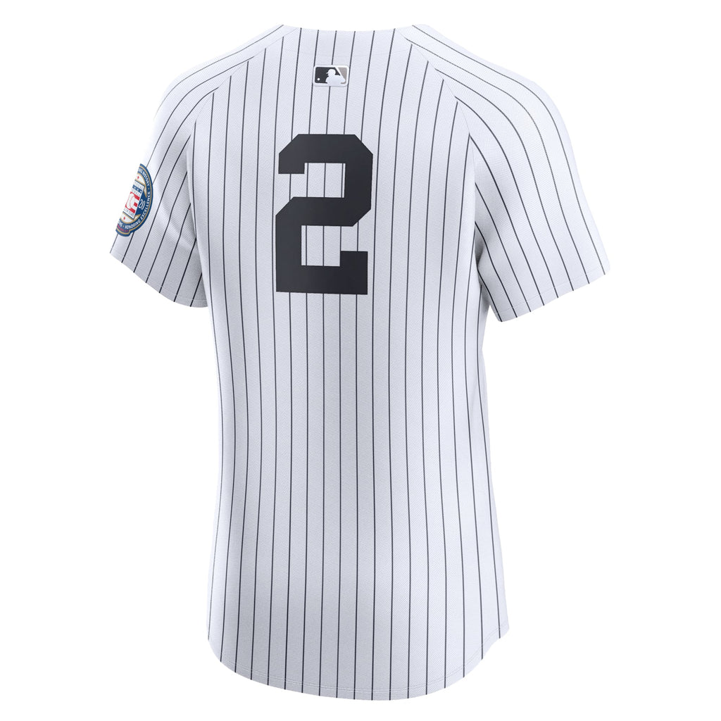 New York Yankees Derek Jeter Nike White Home 2020 Hall of Fame Induction Patch Elite Player Jersey