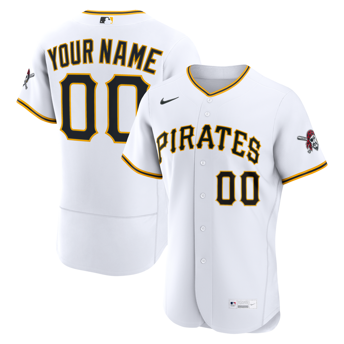 Pittsburgh Pirates Nike White Home Authentic Custom Jersey